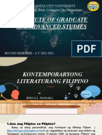 Kontemporaryong Literaturang Filipino Awtput