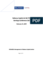 Conference Call Transcript For Q3 FY 2019