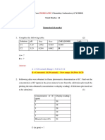 Test For First Year Chemistry Laboratory (CY19003) Total Marks: 14