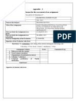 Appendix - 1 A Typical Format For The Assessment of An Assignment