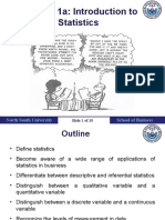 Lecture 1a: Introduction To Statistics