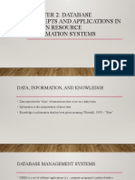 Chapter 2: Database Concepts and Applications in Human Resource Information Systems