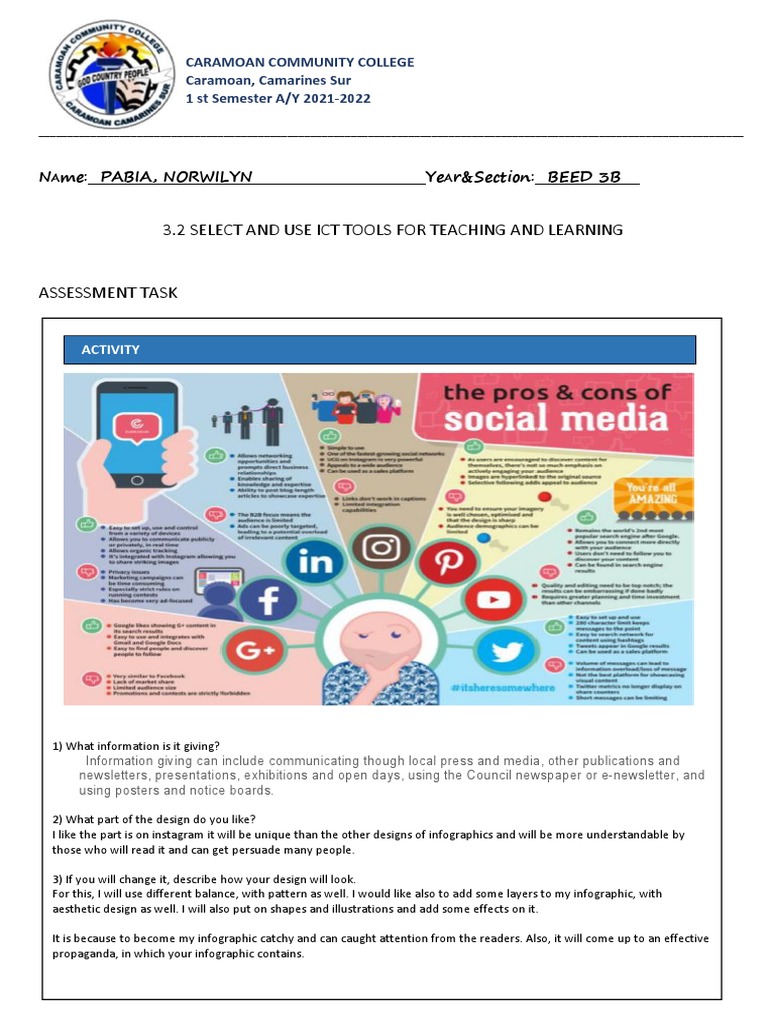 3.2 Select and Use Ict Tools For Teaching and Learning | PDF | Career ...
