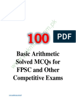 Basic Arithmetic Solved MCQs For FPSC and Other Competitive Exams