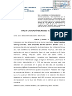 AUTO DE CALIFICACIÓN DEL RECURSO DE CASACIÓN, 11 OCT 2019. CASACIÓN N.° 418-2019 DEL SANTA. SALA PENAL PERMANENTE. 7 Págs