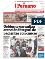 El Peruano: Gobierno Garantiza Atención Integral de Pacientes Con Cáncer