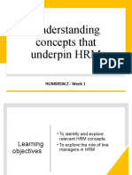 Understanding Concepts That Underpin HRM: HUM005W.2 - Week 1