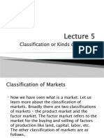 Lecture 5 Classification or Kinds of Markets
