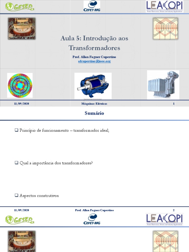 Aula 5 Introdução Aos Transformadores Download Grátis Pdf