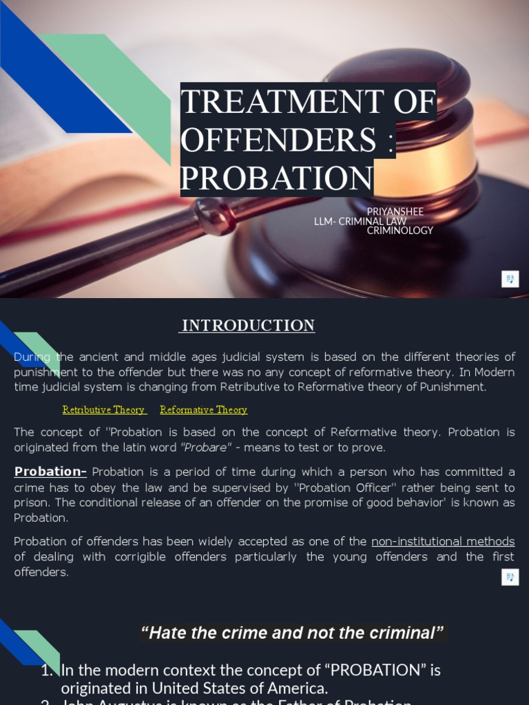 Treatment Of Offenders Probation Pdf Probation Crime Violence