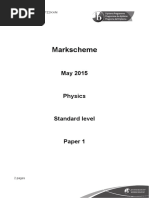 Physics Paper 1 TZ2 SL Markscheme