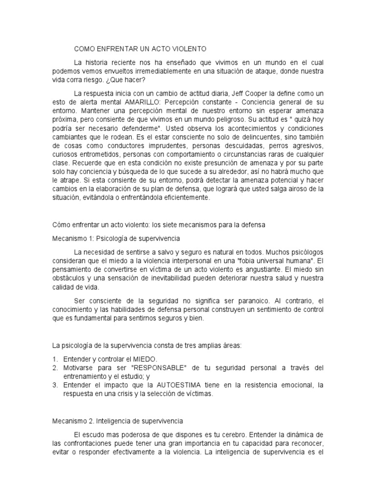 Estrategias para Enfrentar Actos Violentos | PDF | Violencia | Autodefensa