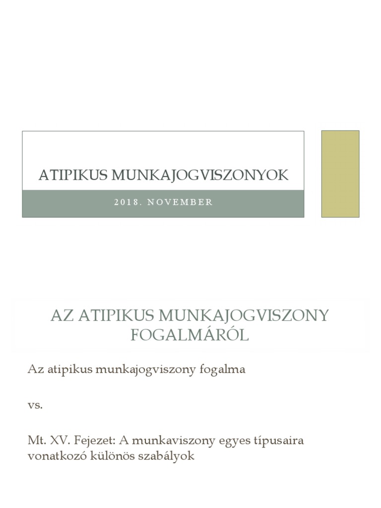 Dr. Rácz Réka - Atipikus Munkaviszonyok | PDF