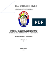 Aplicación de actividades reflexivas en la enseñanza de Odontología