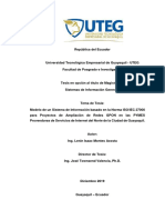 Modelo de Un Sistema de Información Basado en La Norma ISOIEC 27000 para Proyectos de Ampliación de Redes GPON en Las PYMES Proveedoras de Servicios de Internet Del Norte de La Ciudad de Guayaquil