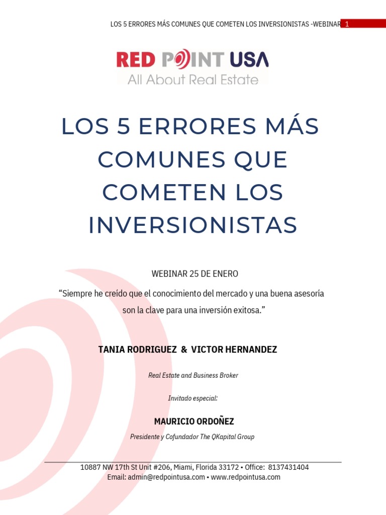 Los 5 Errores Más Comunes Que Cometen Los Inversionistas | PDF | Bancos ...