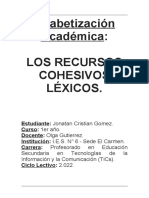 Alfabetización Académica - LOS RECURSOS COHESIVOS LEXICOS
