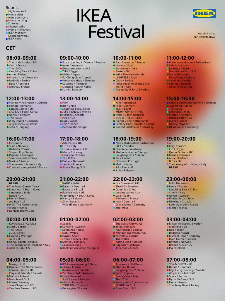 IKEA Festival Schedule PDF