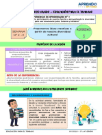 I EXPERIENCIA DE APRENDIZAJE - ACT 2 - 3° y 4° GRADO - SEM 2 y 3