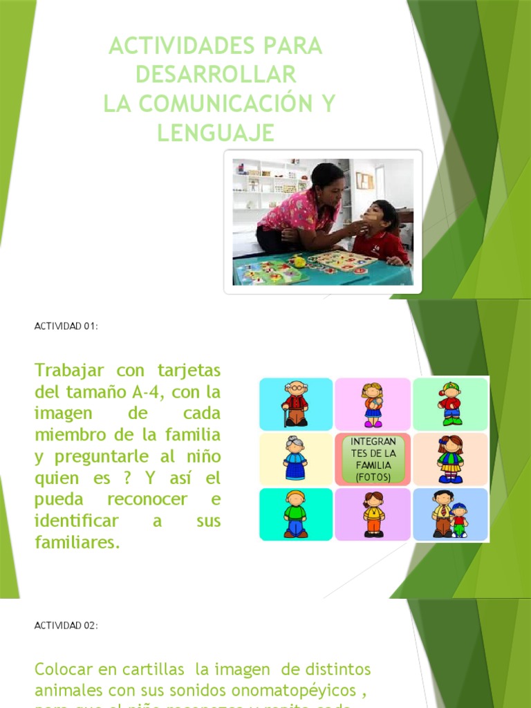 Actividades para Desarrollar el Lenguaje | PDF | Artes del Lenguaje y ...