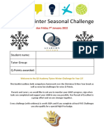 Year 13 Winter Seasonal Challenge: Student Name: Tutor Group: Q-Points Awarded