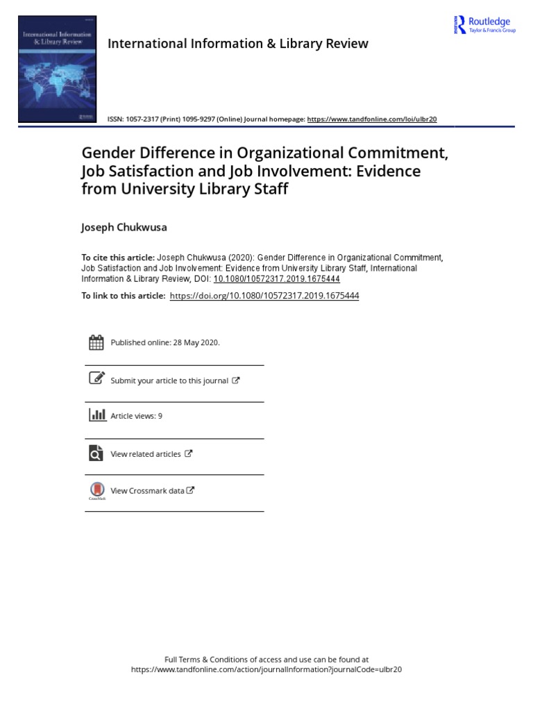 Gender Differences in Library Staff Commitment | PDF | Job Satisfaction ...