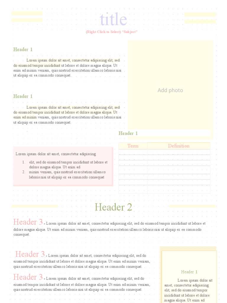 Ms Word Notes Template | PDF
