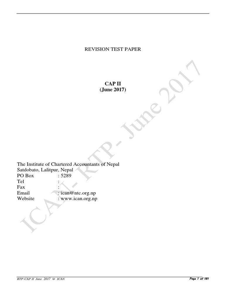 CAP II Advanced Accounting Revision 2017 | PDF | Equity (Finance ...
