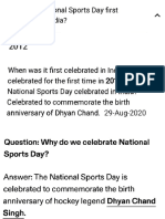 National Sports Day - Sonianaik