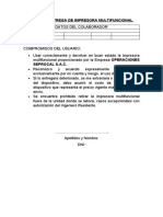 Acta de Entrega de Impresora Multifuncional