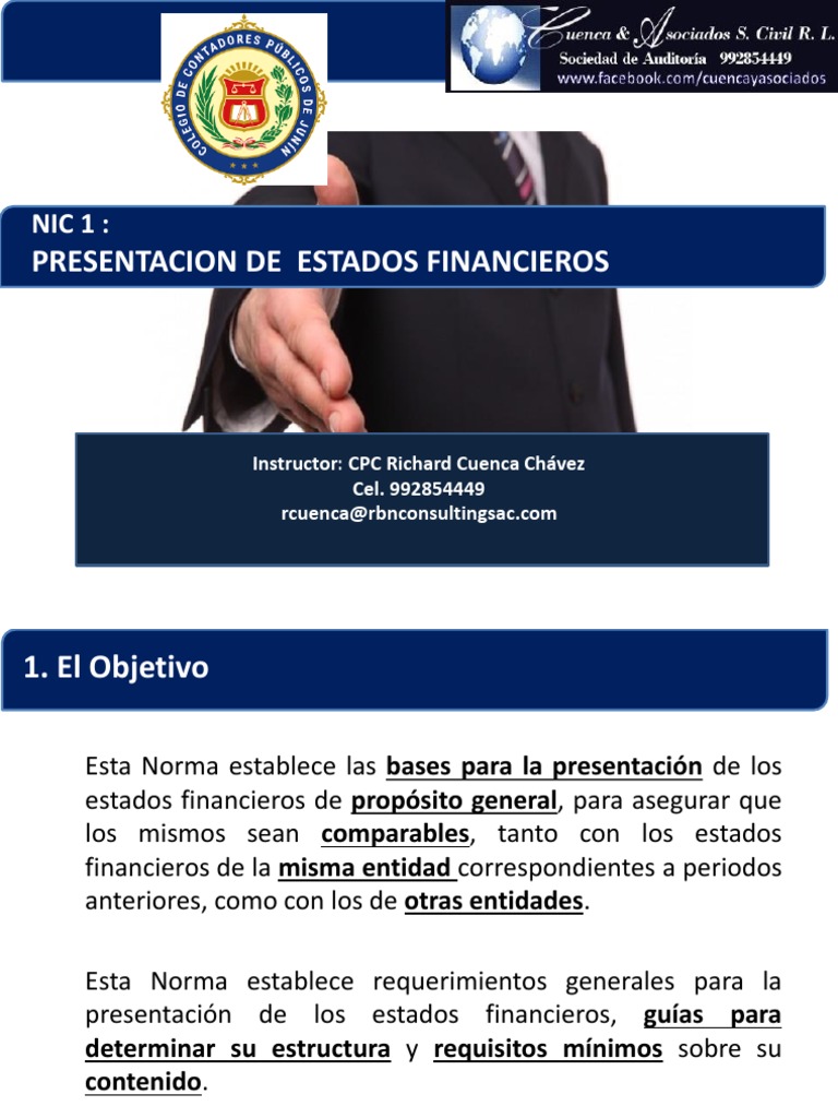 NIC 1 Presentacion de Estados Financieros | PDF | normas ...
