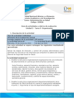 Guía de actividades y rúbrica de evaluación - Unidad 2 - Tarea 3 - Organización