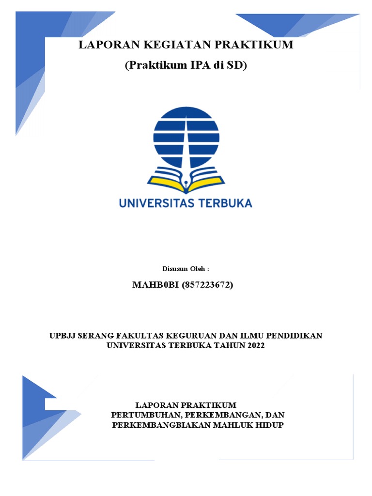Laporan Praktikum Pertumbuhan, Perkembangan Dan Perkembangbiakan Mahluk