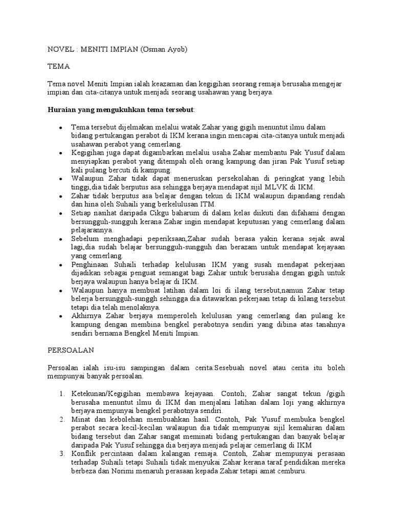 Pengajaran Kegigihan dalam Meniti Impian | PDF