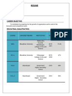 Resume D. Kathi Ravan.: Careerobjecti VE