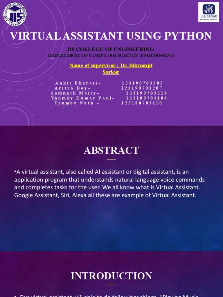 Virtual Assistant Using Python (PR 792) Final | PDF | Application ...