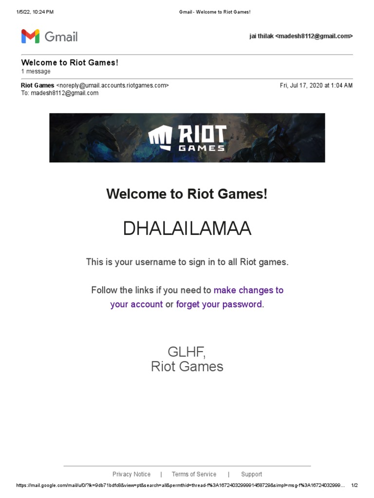 Dhalailamaa: Welcome To Riot Games! | PDF