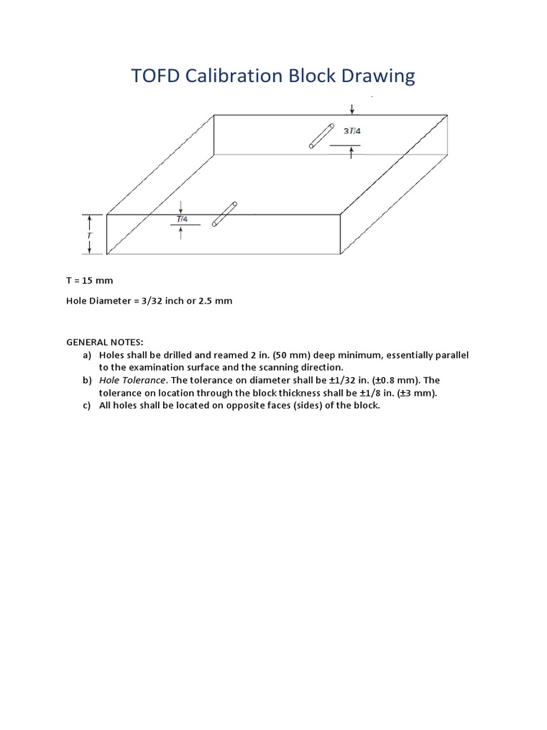 TOFD Calibration Block Specifications | PDF | Home & Garden