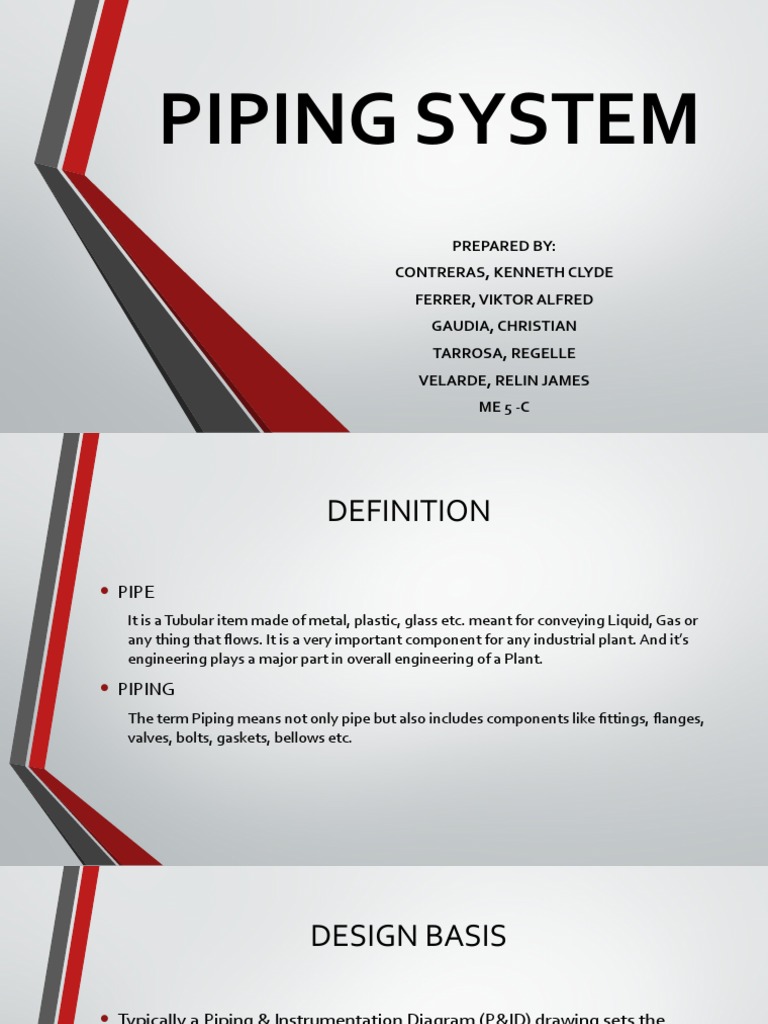 Chapter 11 Piping System Pdf Pipe Fluid Conveyance Mechanical
