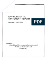 Environmental Statement Report: For Year:-2020-2021