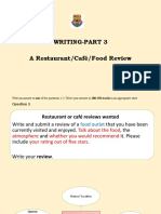 Writing-Part 3 A Restaurant/Café/Food Review