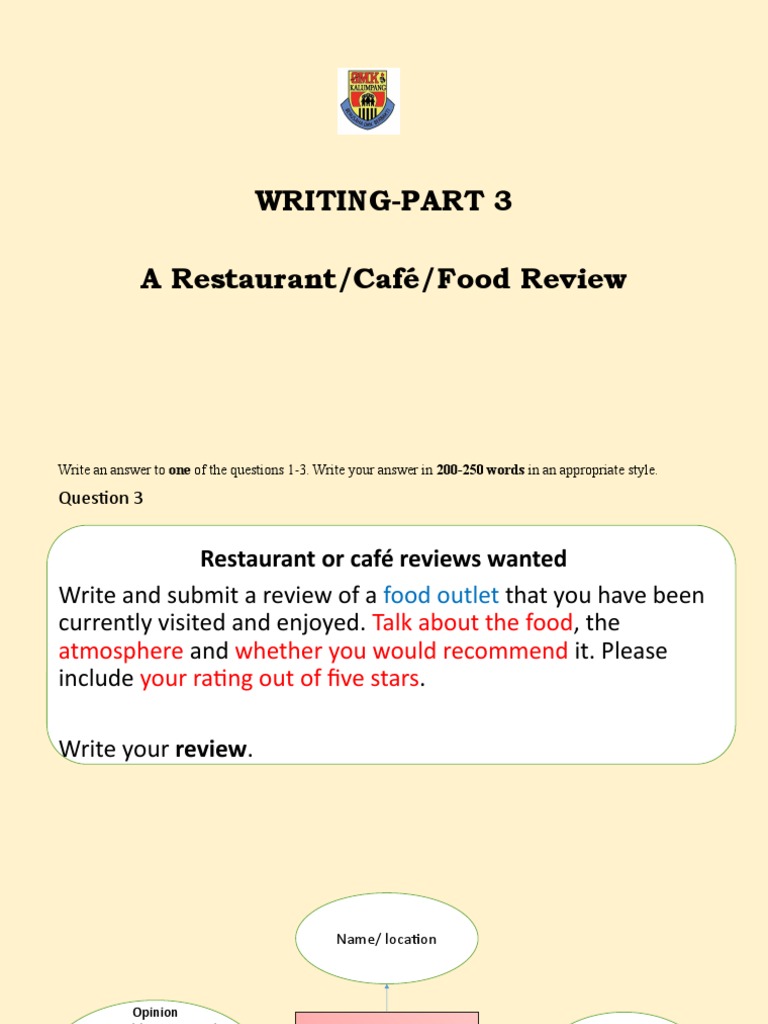 Writing-Part 3 A Restaurant/Café/Food Review | PDF