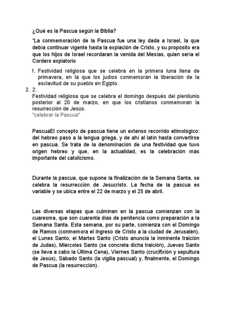 Significado de la Pascua en la Biblia | PDF | Pascua de Resurrección