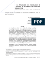 A Tecnologia e A Atividade Dos Psicólogos e A Atividade Dos Psicólogos e Psicólogas em Tempos Da Pandemia de Covid-19 - Desafios e Apontamentos