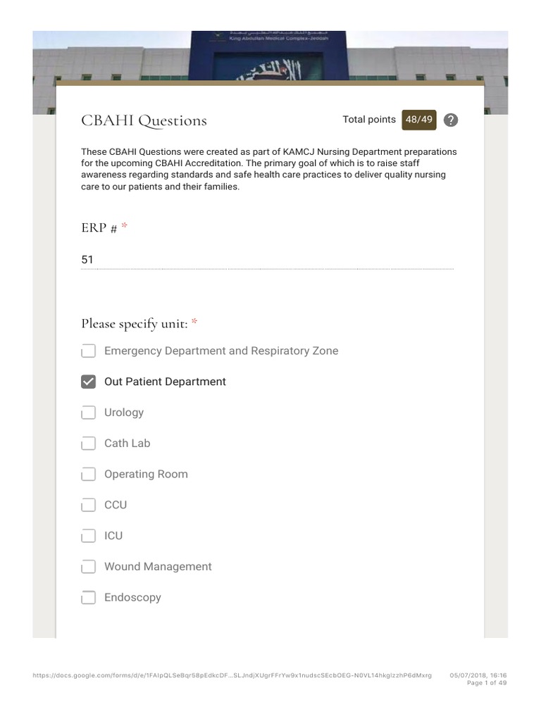 CBAHI Accreditation Preparation Guide | PDF | Health Care | Hand Washing