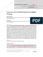 Pros and Cons Handwriting Versus Digital Writing