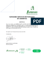 Certificacion Laboral Mensajeria