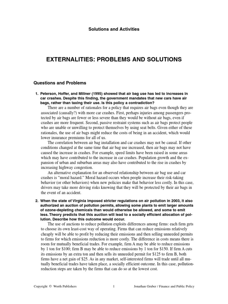 Chapter 5 Solutions | PDF | Externality | Traffic Collision