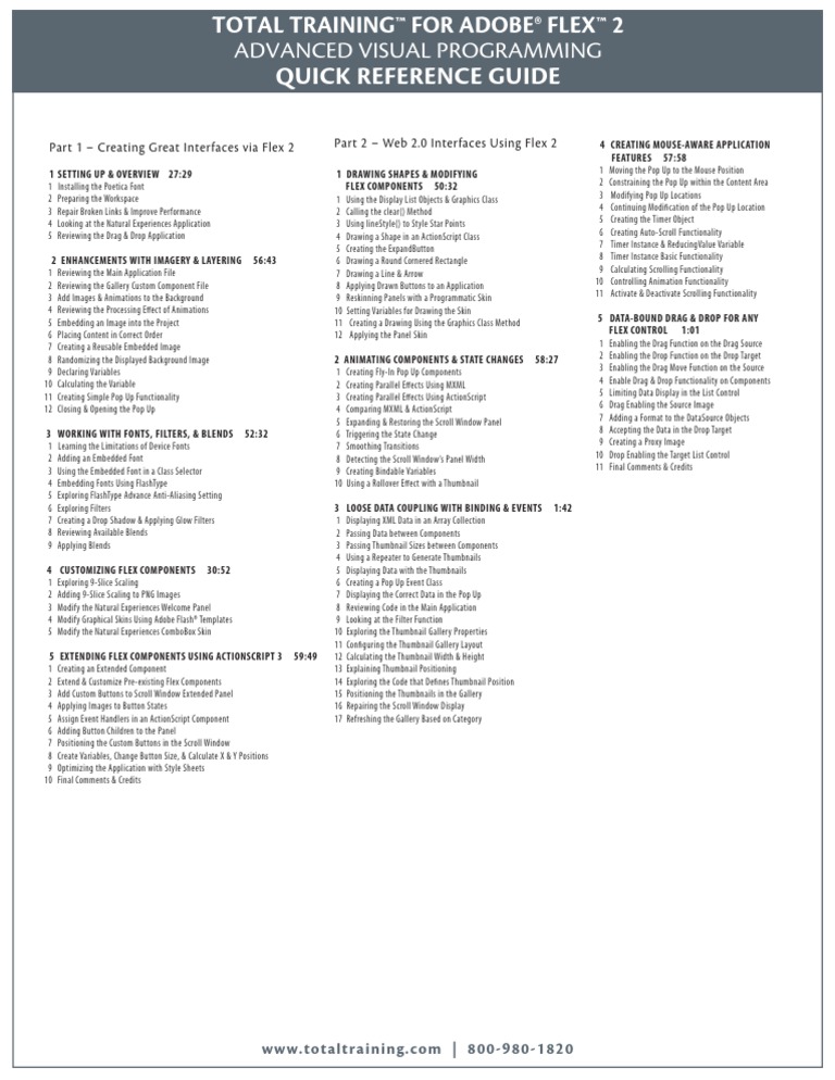 Flex2 Avp QRG | PDF | Action Script | Apache Flex
