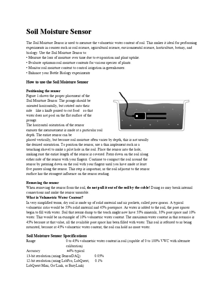 How To Use The Soil Moisture Sensor PDF Soil Earth Sciences